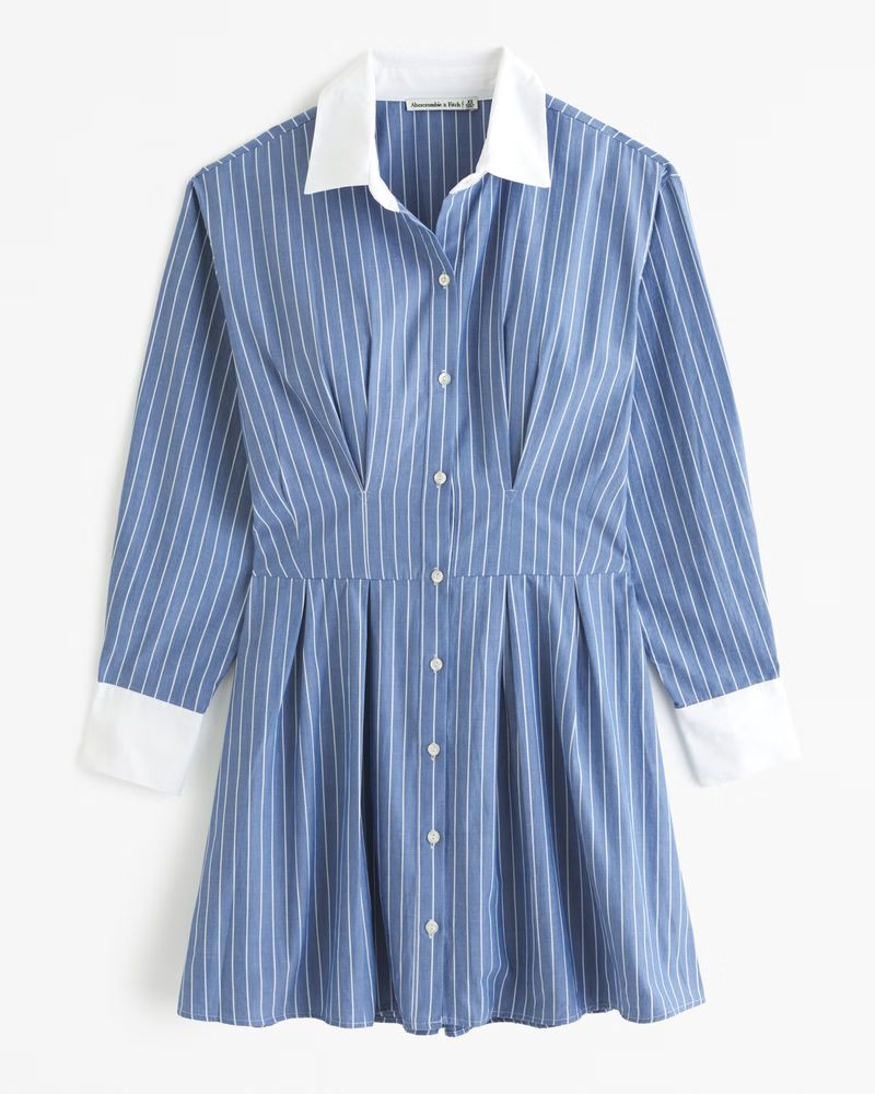Women's Long-Sleeve Poplin Shirt Dress | Women's Clearance | Abercrombie.com | Abercrombie & Fitch (US)