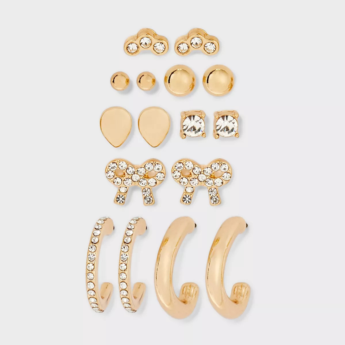Classic Crystal Earring Set 8pc - A New Day™ Gold | Target
