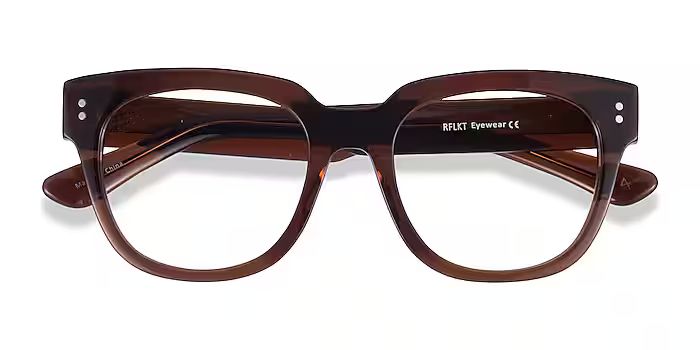Life Square Clear Brown Full Rim Eyeglasses | EyeBuyDirect | EyeBuyDirect.com