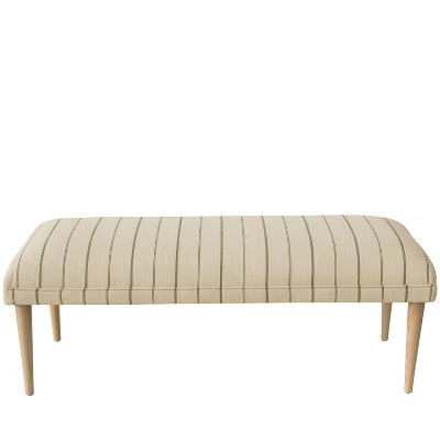 Upholstered Bench Fritz Glacier with Natural Legs - Skyline Furniture | Target