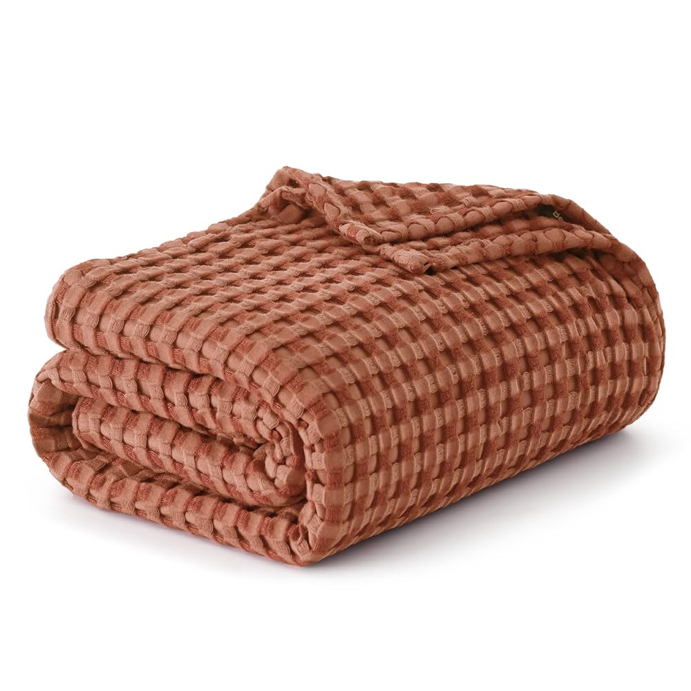Bedsure Cooling Cotton Waffle King Size Blanket - Lightweight Breathable Blanket of Rayon Derived... | Amazon (US)