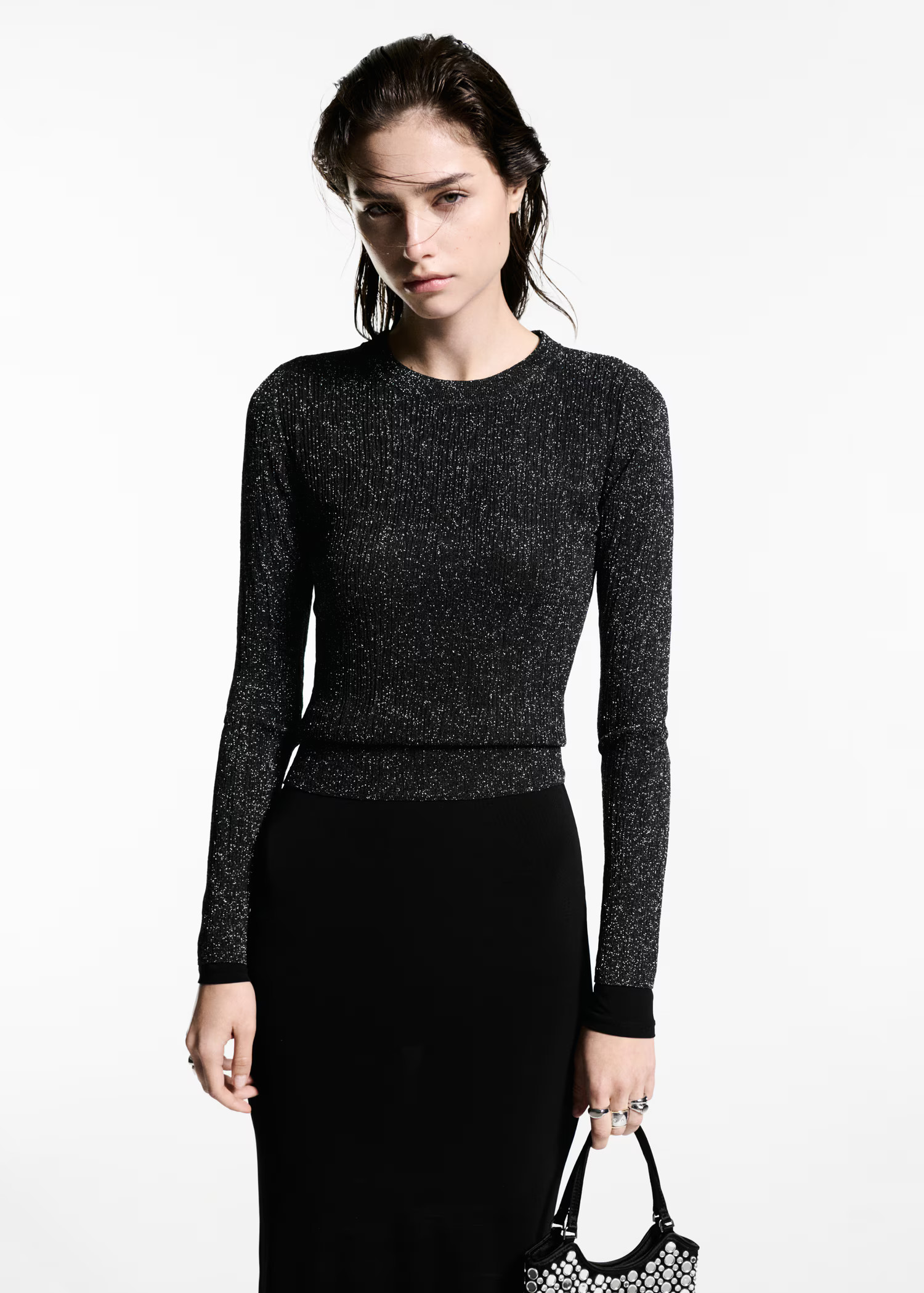 Crewneck lurex sweater - Women | MANGO United Kingdom | MANGO (UK)