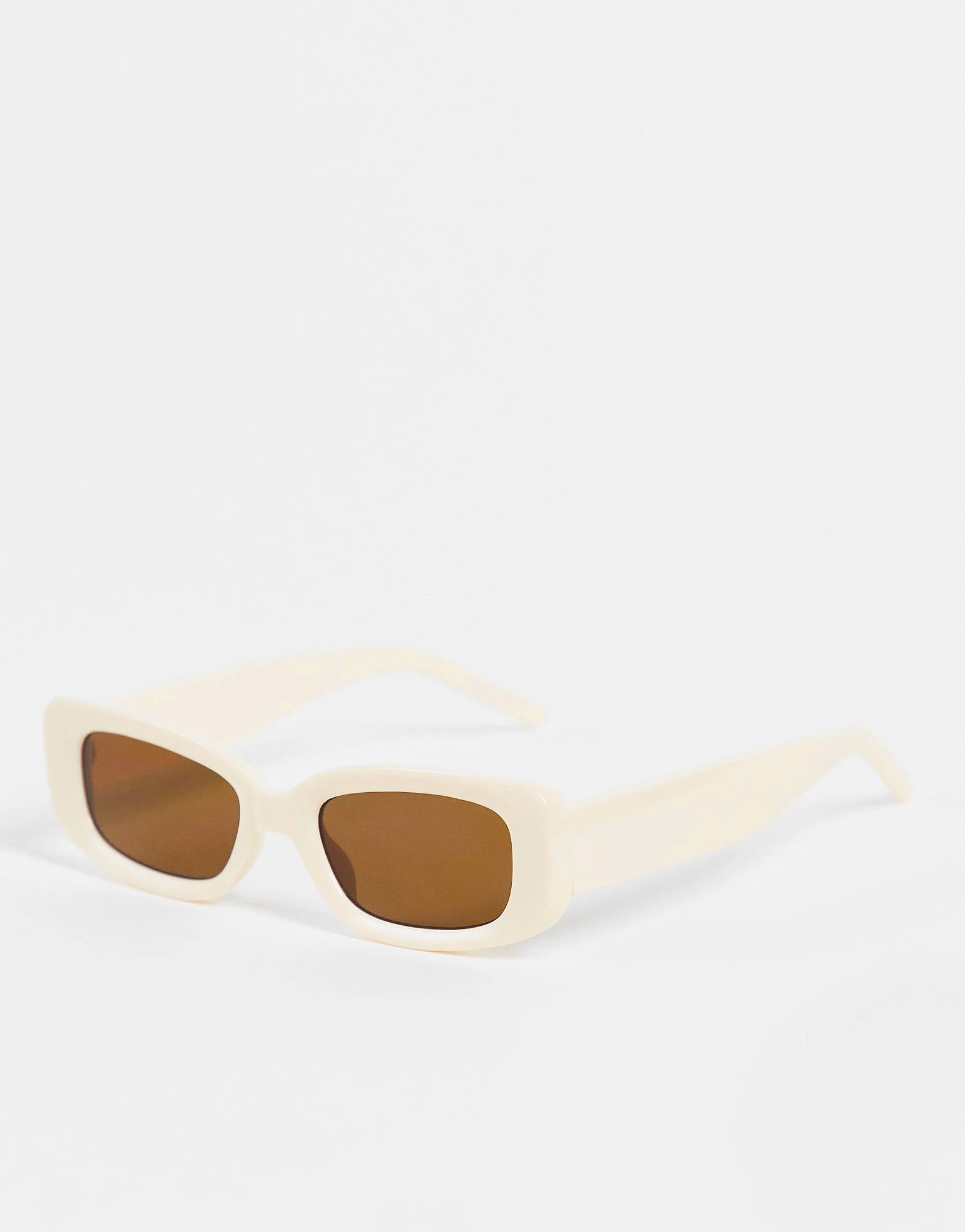 Pieces square sunglasses in cream | ASOS (Global)