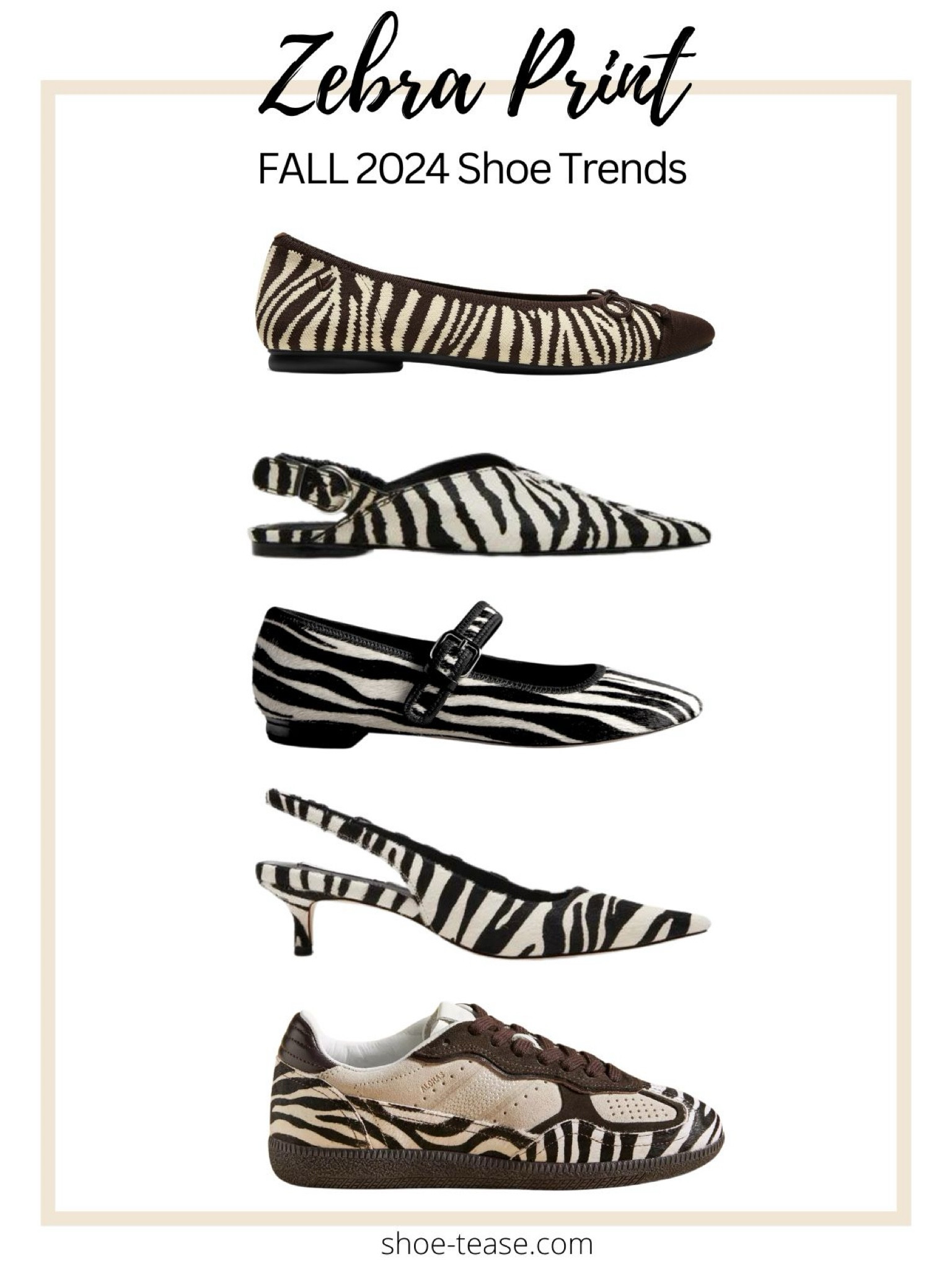 Fall 2024 show trends: zebra print shoes, flats, pumps and sneakers 🖤🤍 🦓 

#LTKSeasonal #LTKShoeCrush