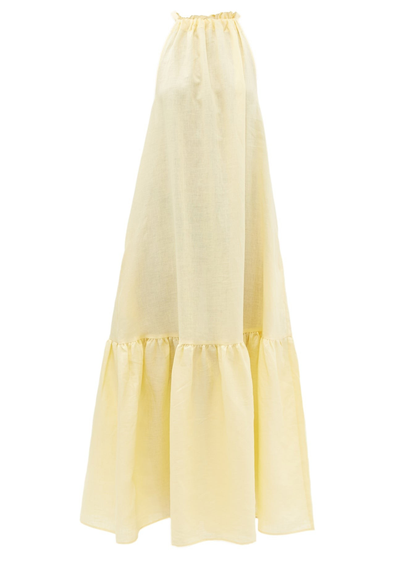 Ibiza fluted organic-linen voile maxi dress | Asceno | Matches (US)