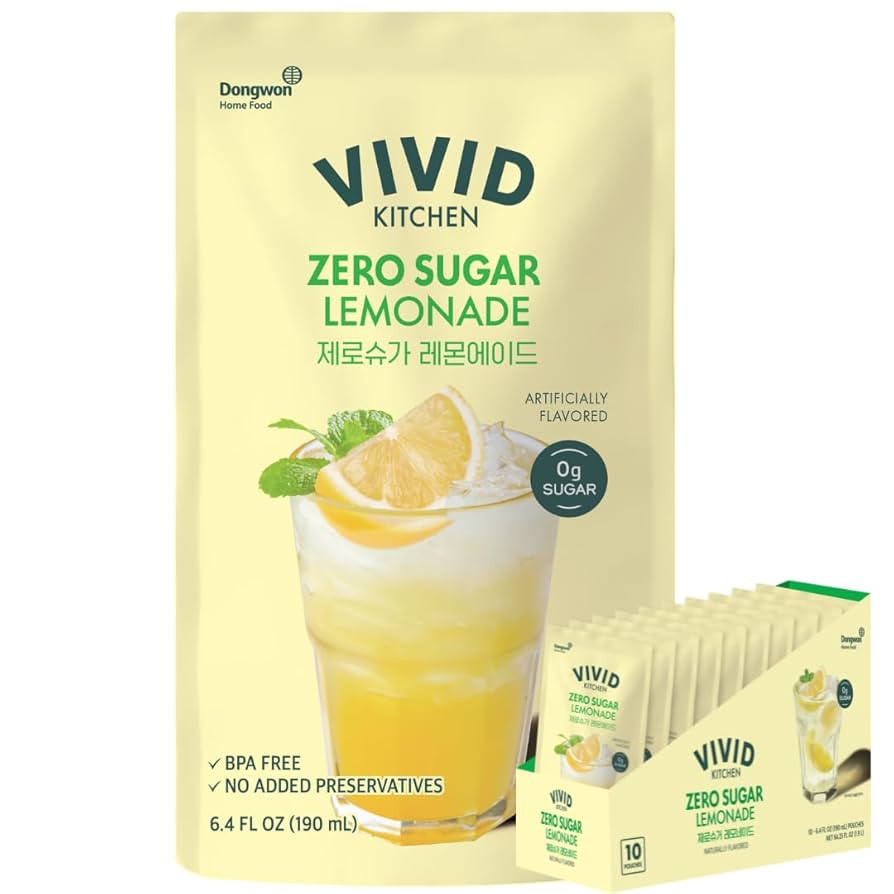 VIVID KITCHEN Lemonade Pouch Drinks – Zero Sugar, Zero Calories | Korean Convenience Store Drin... | Amazon (US)