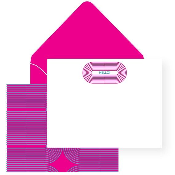 Hello Boxed Stationery Set  Blank Thank You Notes Rainbow | Etsy | Etsy (US)