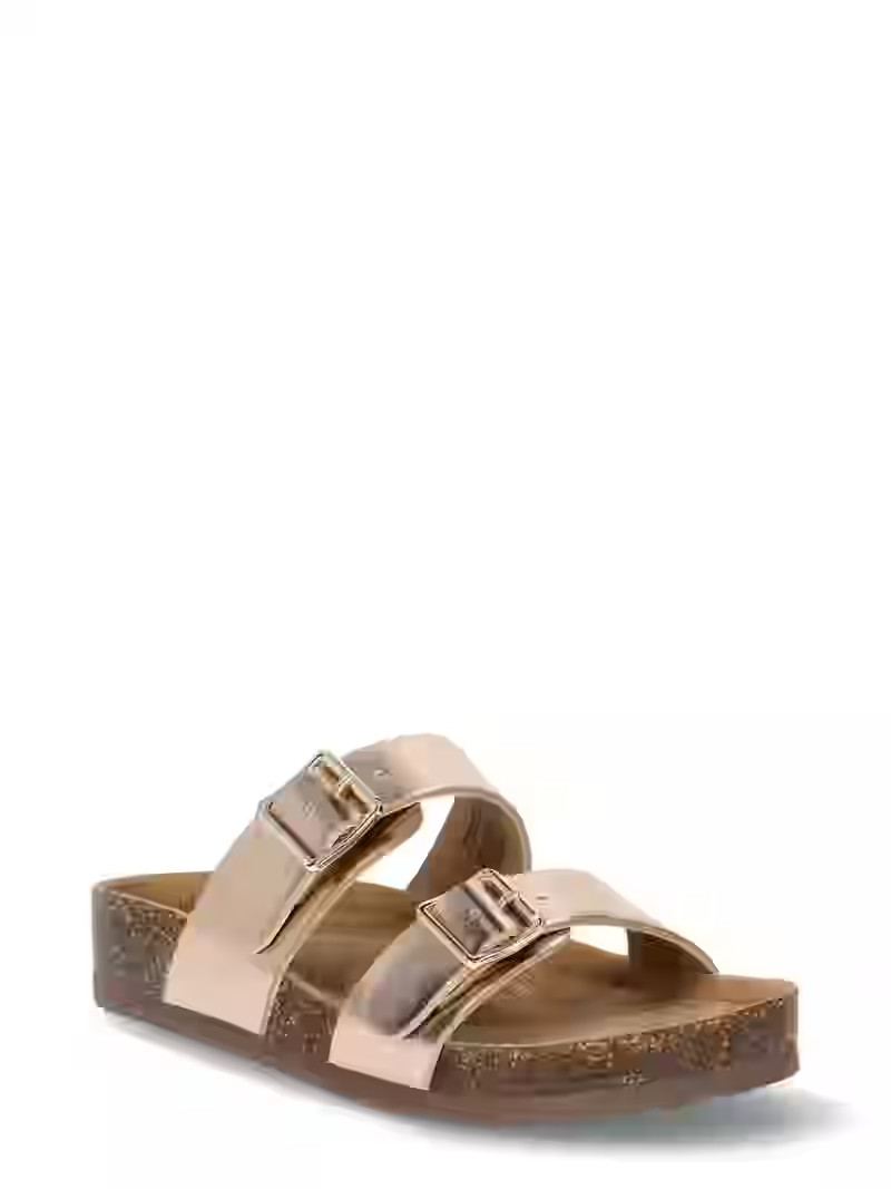 Wonder Nation Little & Big Girl 2 Buckle Sandal | Walmart (US)