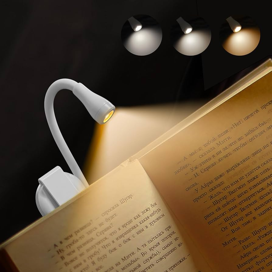 Rechargeable Book Reading Light, Clip-On Book Lights for Reading in Bed, Stepless Dimming Brightn... | Amazon (US)