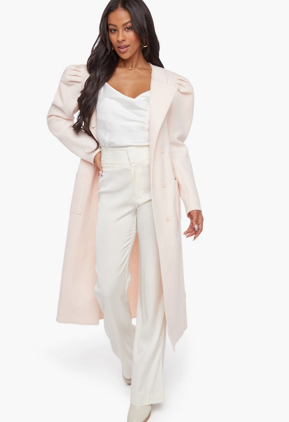 Puff Sleeve Wool Coat | JustFab