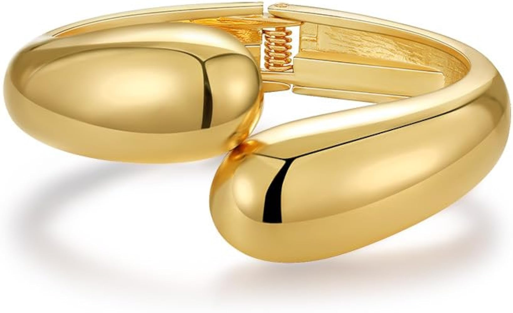 Aktully Chunky Gold Cuff Bangle Bracelets for Women 18k Gold Statement Bracelet Minimalist Thick ... | Amazon (US)