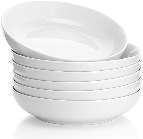 Sweese 112.001 Porcelain Salad Pasta Bowls - 22 Ounce - Set of 6, White | Amazon (US)