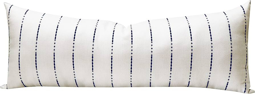 Linen Embroidery Decorative Lumbar Throw Pillow Cover Rectangular Pillowcase Cushion Cover for Be... | Amazon (US)