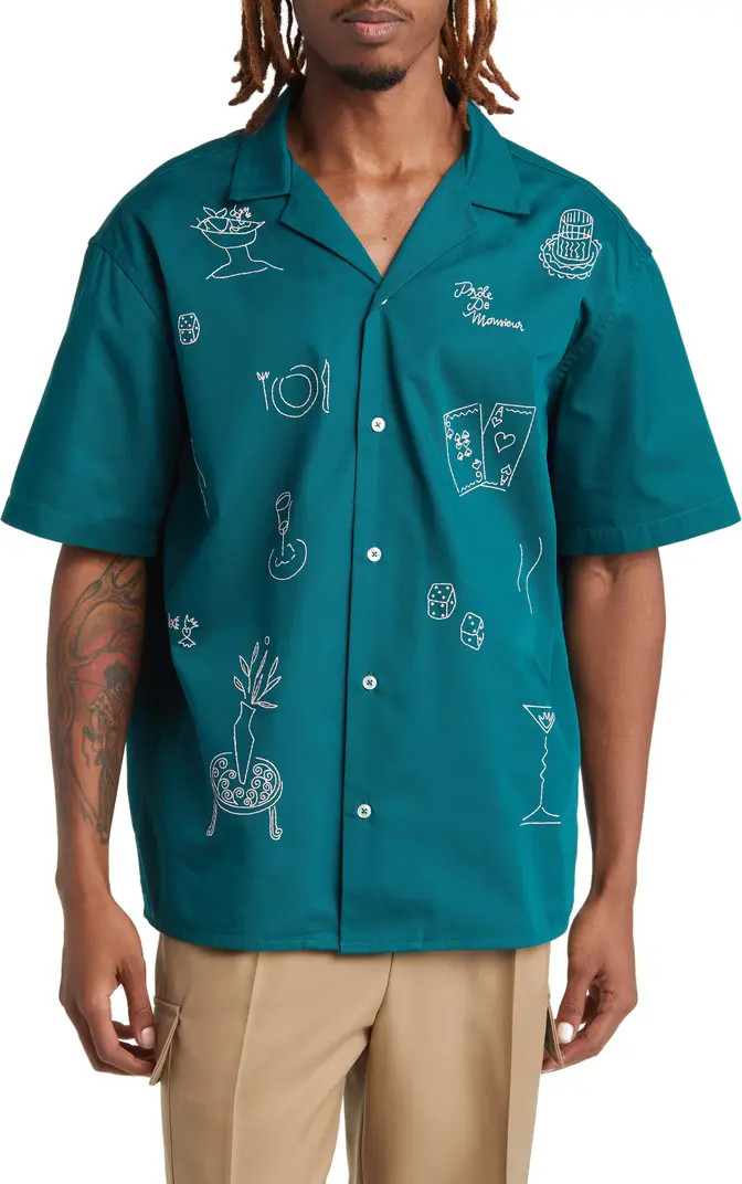 La Chemise Brodée Embroidered Camp Shirt | Nordstrom