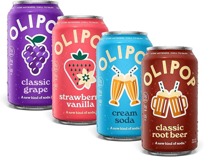 OLIPOP Prebiotic Soda Pop, Favorites Variety, Pantry Pack Packed with Prebiotics, Fiber, and Bota... | Amazon (US)