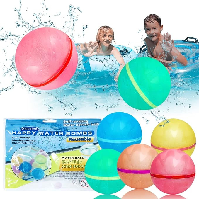 Reusable Water Balloons,12pcs Latex-Free Silicone Water Balloons,Water Bomb Refillable for Water ... | Amazon (US)