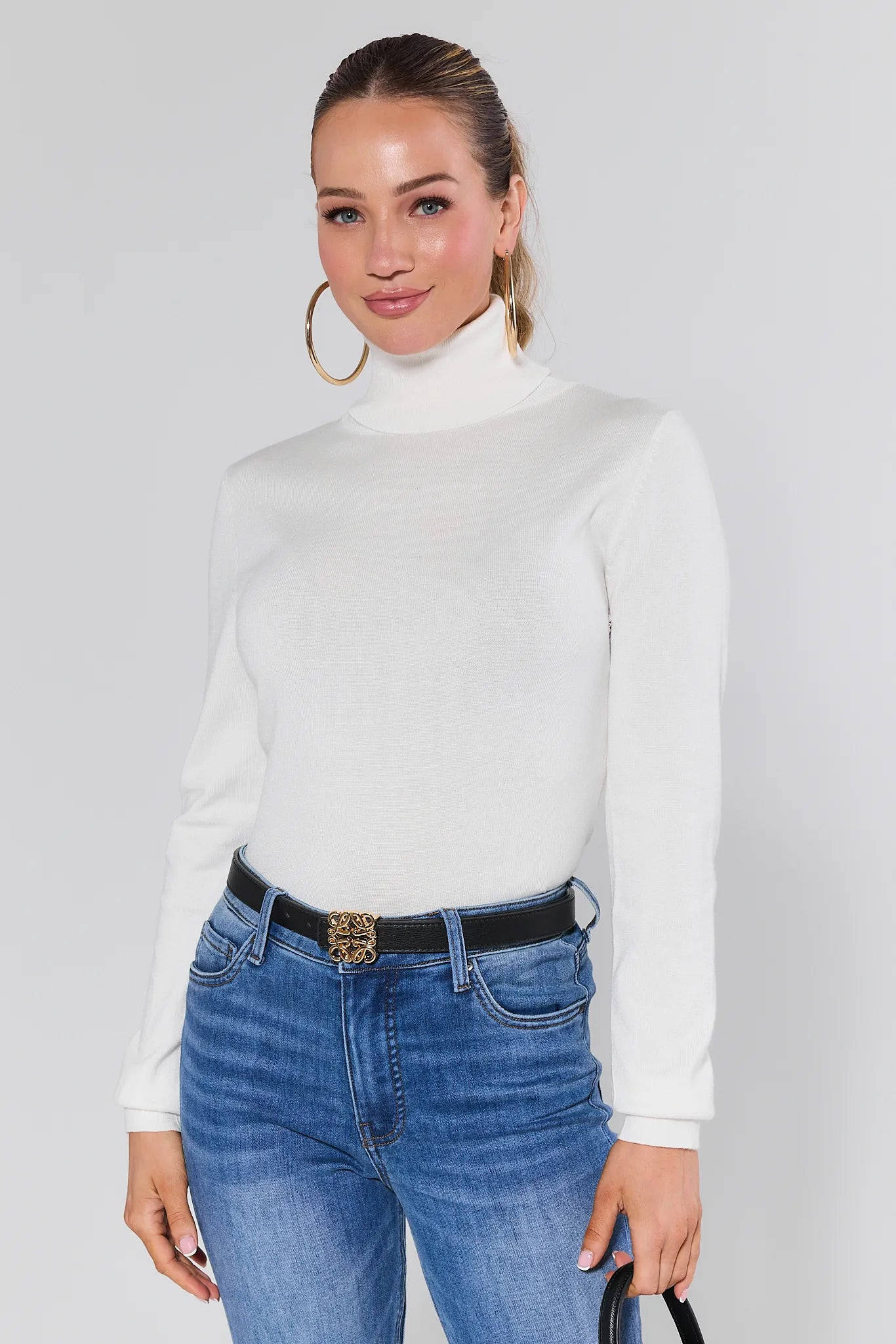 Andrea Ivory Turtleneck Top | Avara