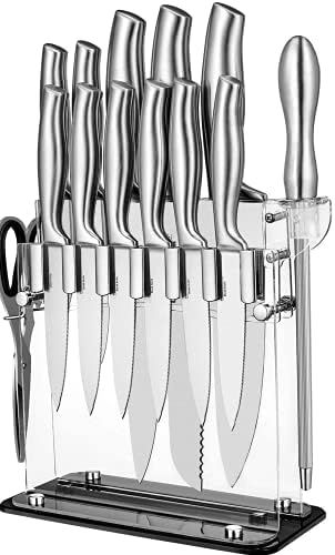 Knife Set, High Carbon Stainless Steel Kitchen Knife Set 14 PCS, Super Sharp Chef Knife Set with ... | Amazon (US)