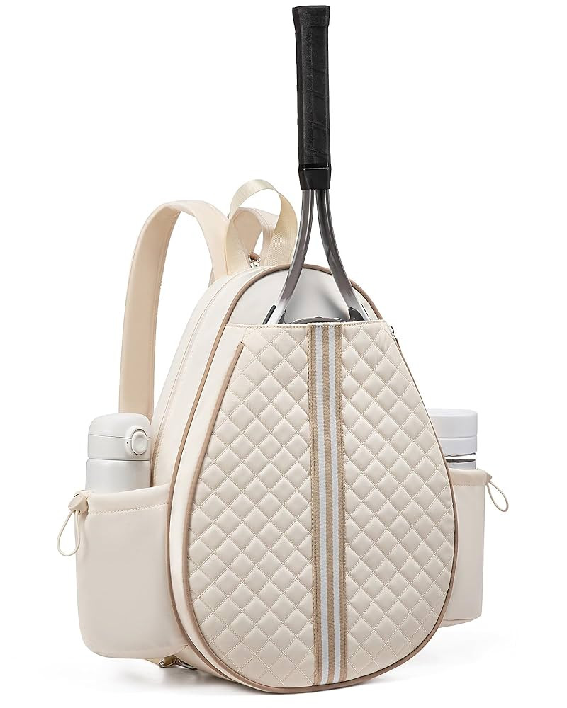Sucipi Tennis Bag, Quilted Tennis Sling Crossbody Backpack, Water Resistant Tennis Racket Bags fo... | Amazon (US)