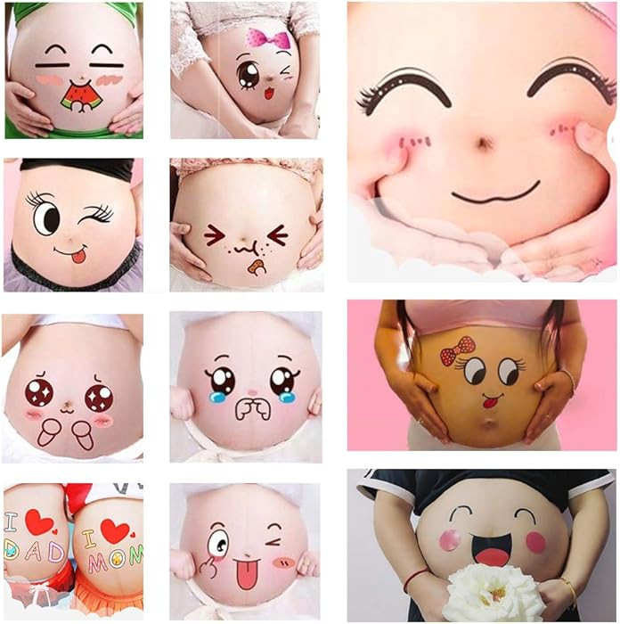 ALINILA 12 Sheets Face Pregnant Belly Bump, Belly Casting Kit Pregnancy Gifts for Pregnant Women ... | Amazon (US)