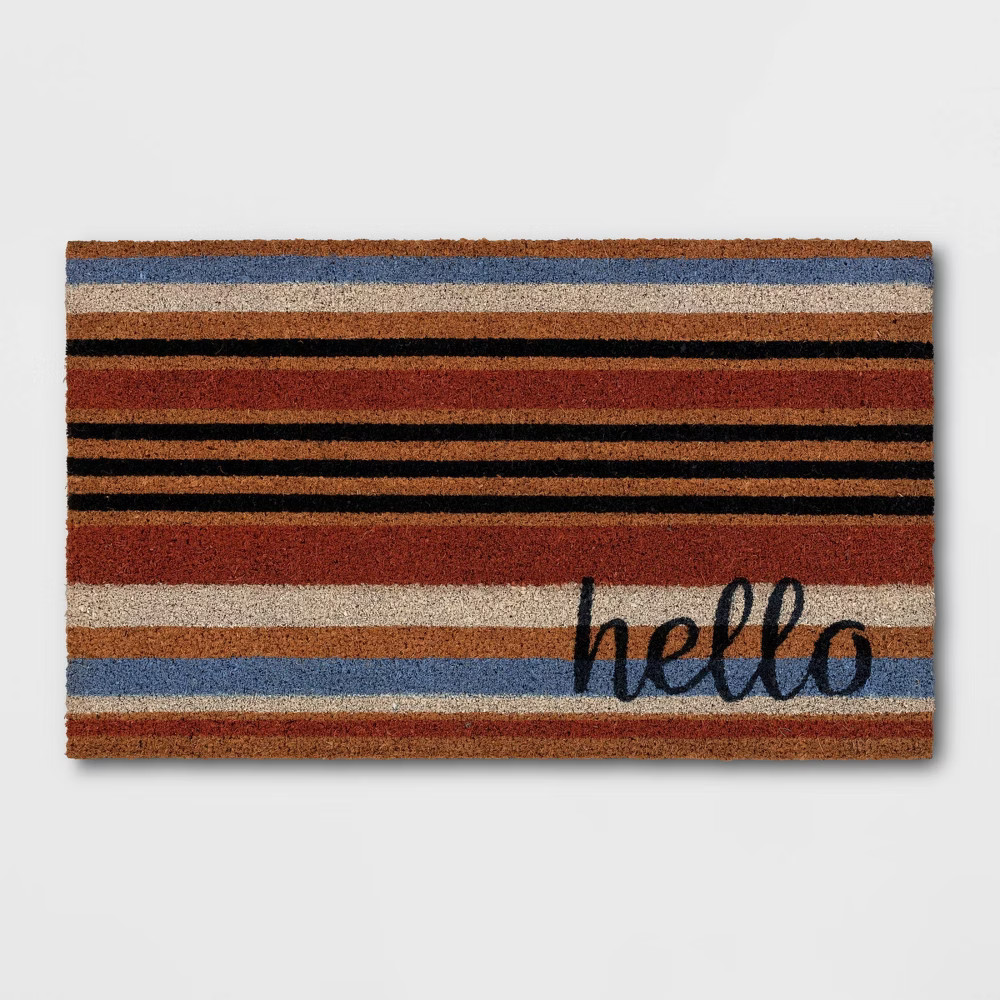1'6""x2'6"" Hello Striped Doormat - Threshold | Target