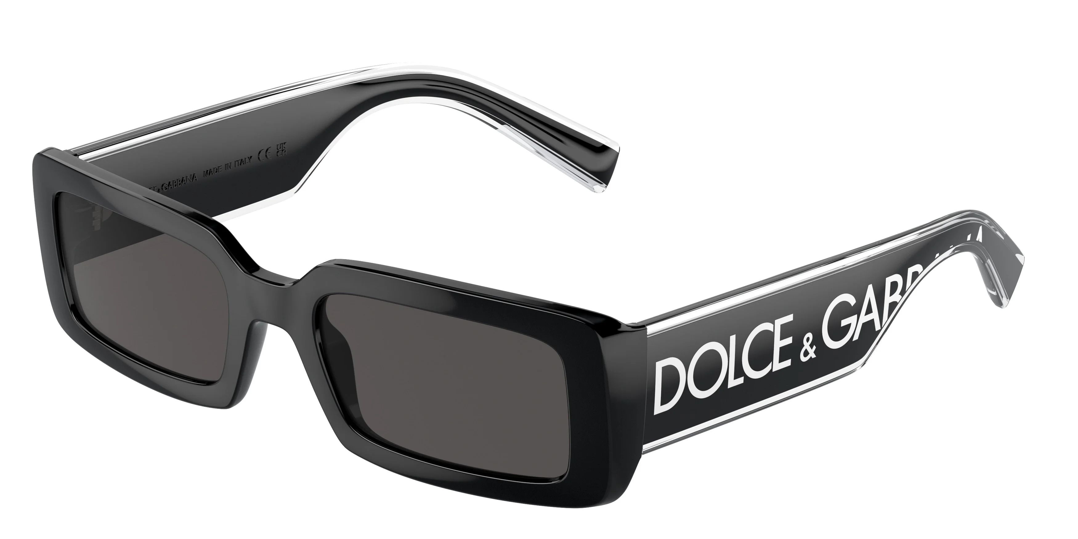 Dolce & Gabbana DG 6187 Plastic Womens Rectangle Sunglasses D&G Logo on Black 53mm Adult | Walmart (US)
