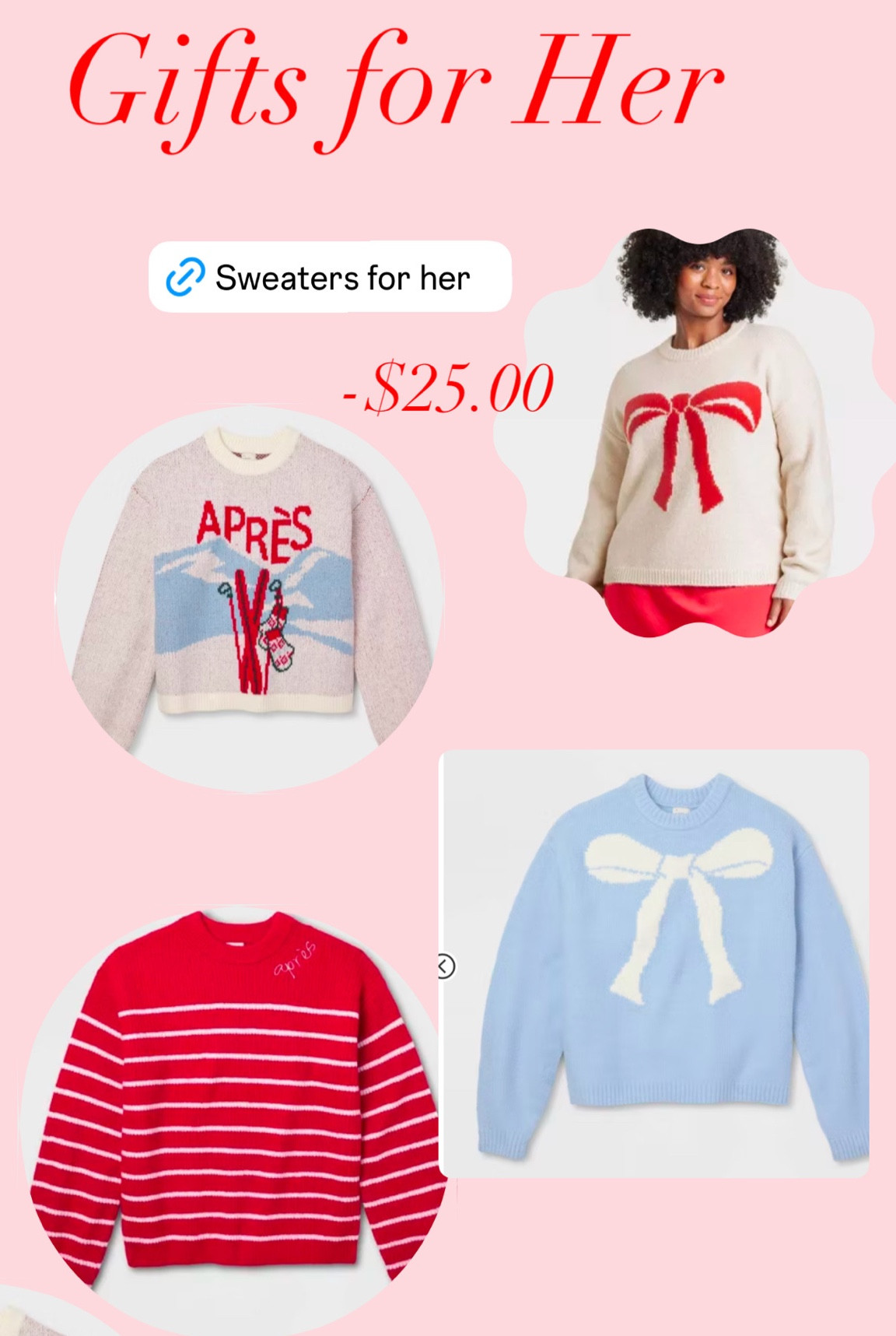 Holiday sweater for her! Sweaters for her . Bow sweaters .

#LTKFindsUnder50 #LTKGiftGuide #LTKSeasonal