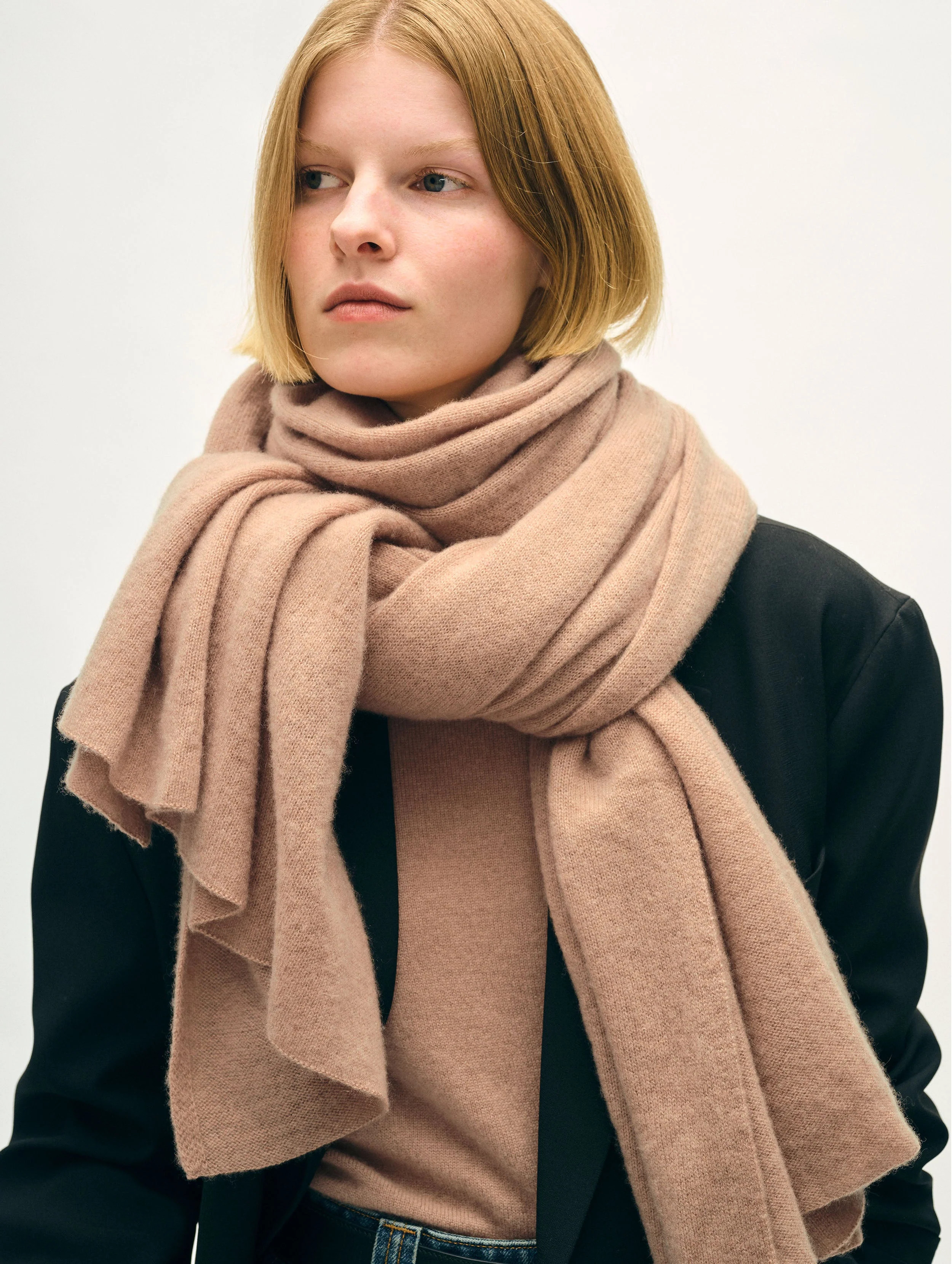 White + Warren Cashmere Travel Wrap in True Camel size 81" x 36 | White and Warren