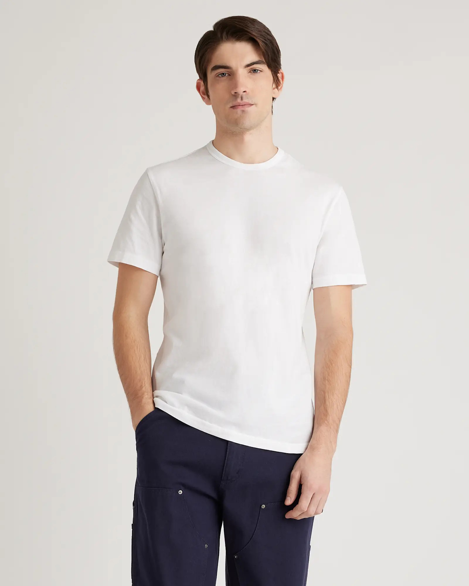 100% Pima Cotton Luxe Touch Tee in White | Quince