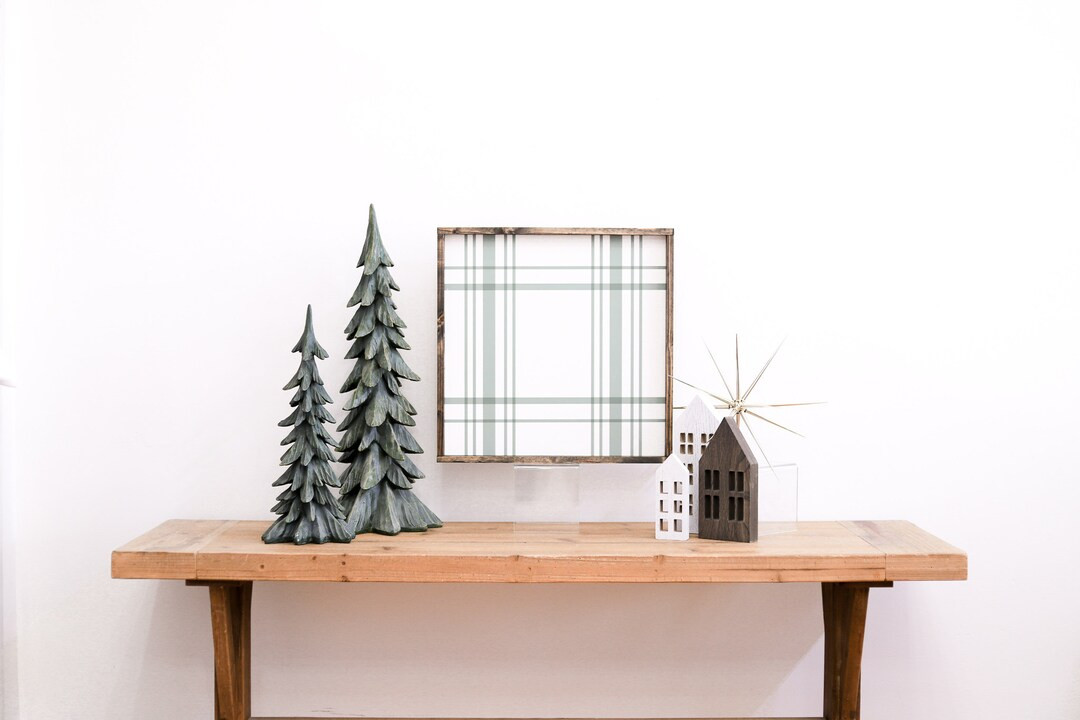 Plaid Christmas Sign Farmhouse Christmas Sign Christmas - Etsy | Etsy (US)