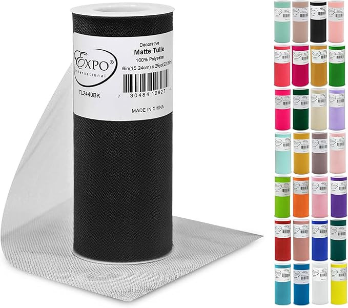 Expo International Decorative Matte Tulle, Lightweight Polyester Tulle Fabric for Tutus, Costumes... | Amazon (US)