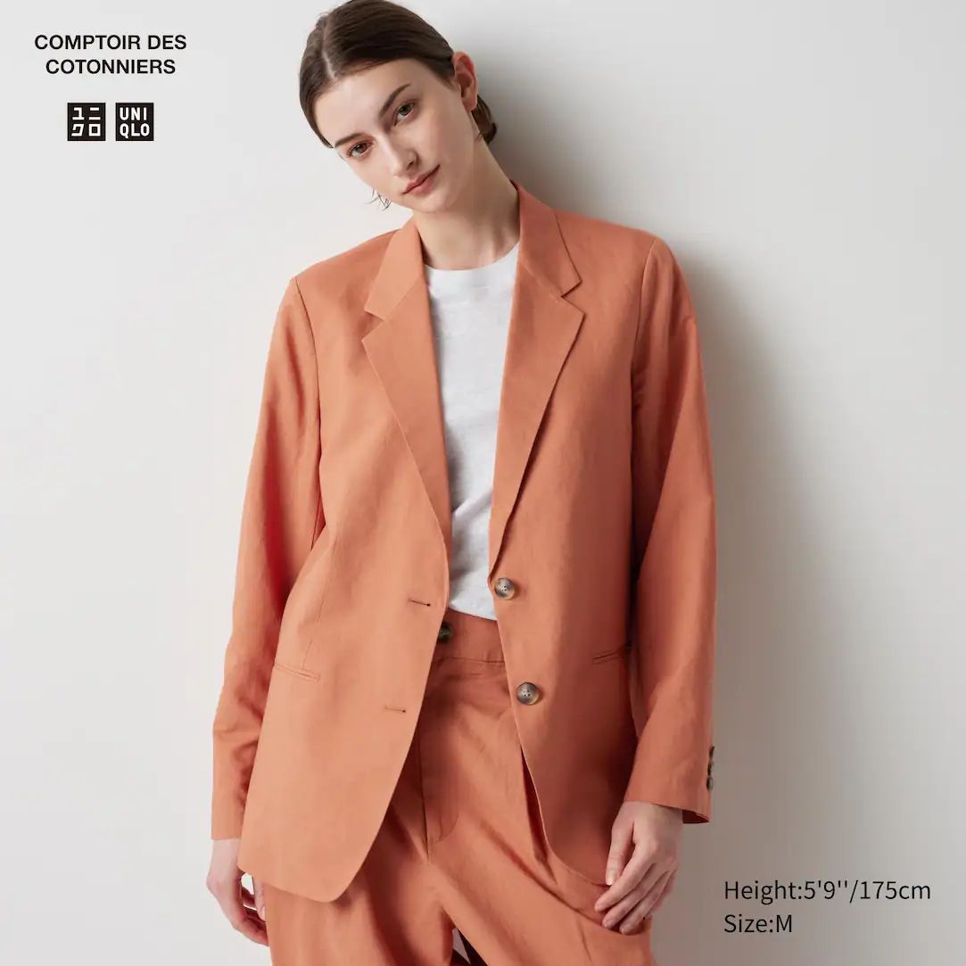 Linen Blend Blazer Jacket | UNIQLO (UK)