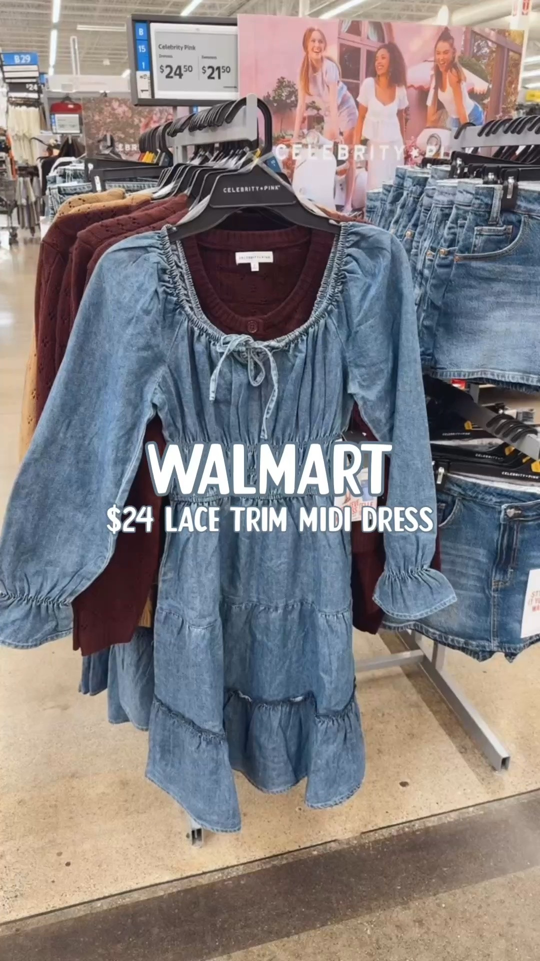 Walmart ✨ Celebrity Pink Women's Long Sleeve Lace Trim Midi Dress, Sizes XS-XXXL 

Fall dress, denim dress, affordable fashion, church dress, country concert dress, modest dress

#LTKootd #LTKSeasonal #LTKgrwm