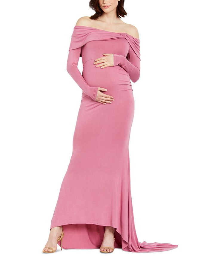Motherhood Maternity Off-The-Shoulder Maxi Dress & Reviews - Maternity - Women - Macy's | Macys (US)