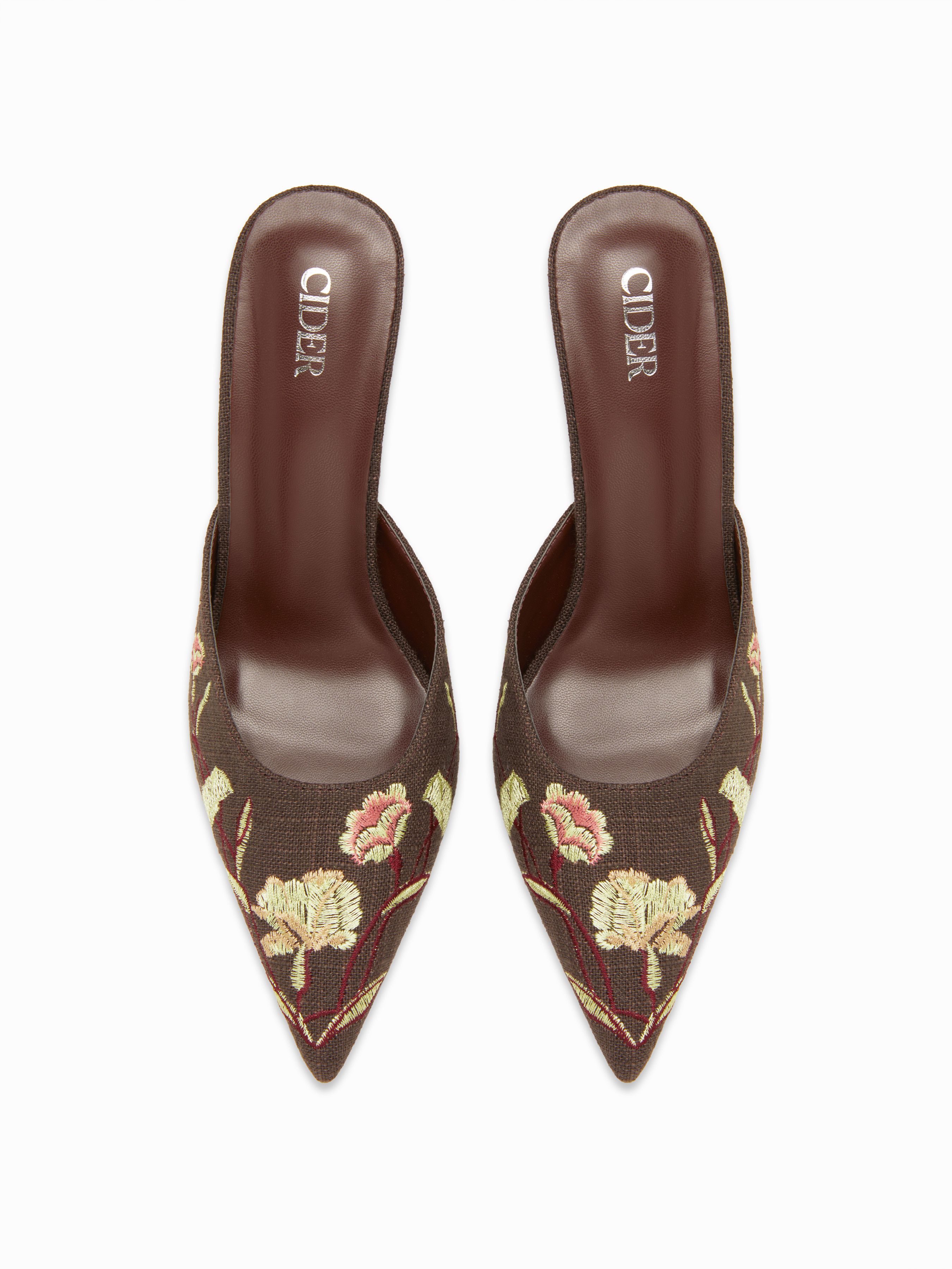 rush outfits FLOWER EMBROIDERED POINTED TOE HEELS For Daily Casual Date Work | Cider
