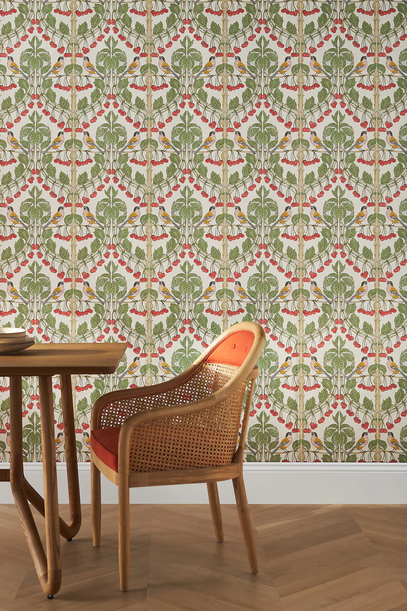 Birds & Cherries Wallpaper | Anthropologie (US)