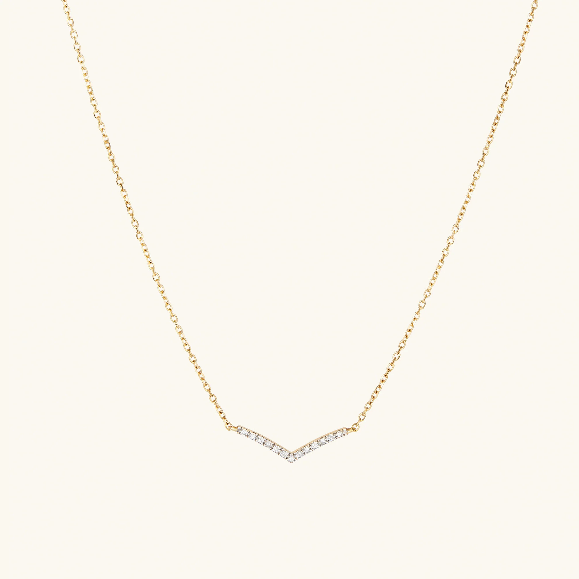 Pavé Diamond Wishbone Necklace | Mejuri Fine Crew