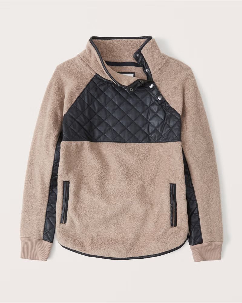 Women's Asymmetrical Snap-Up Fleece | Women's Clearance | Abercrombie.com | Abercrombie & Fitch (US)