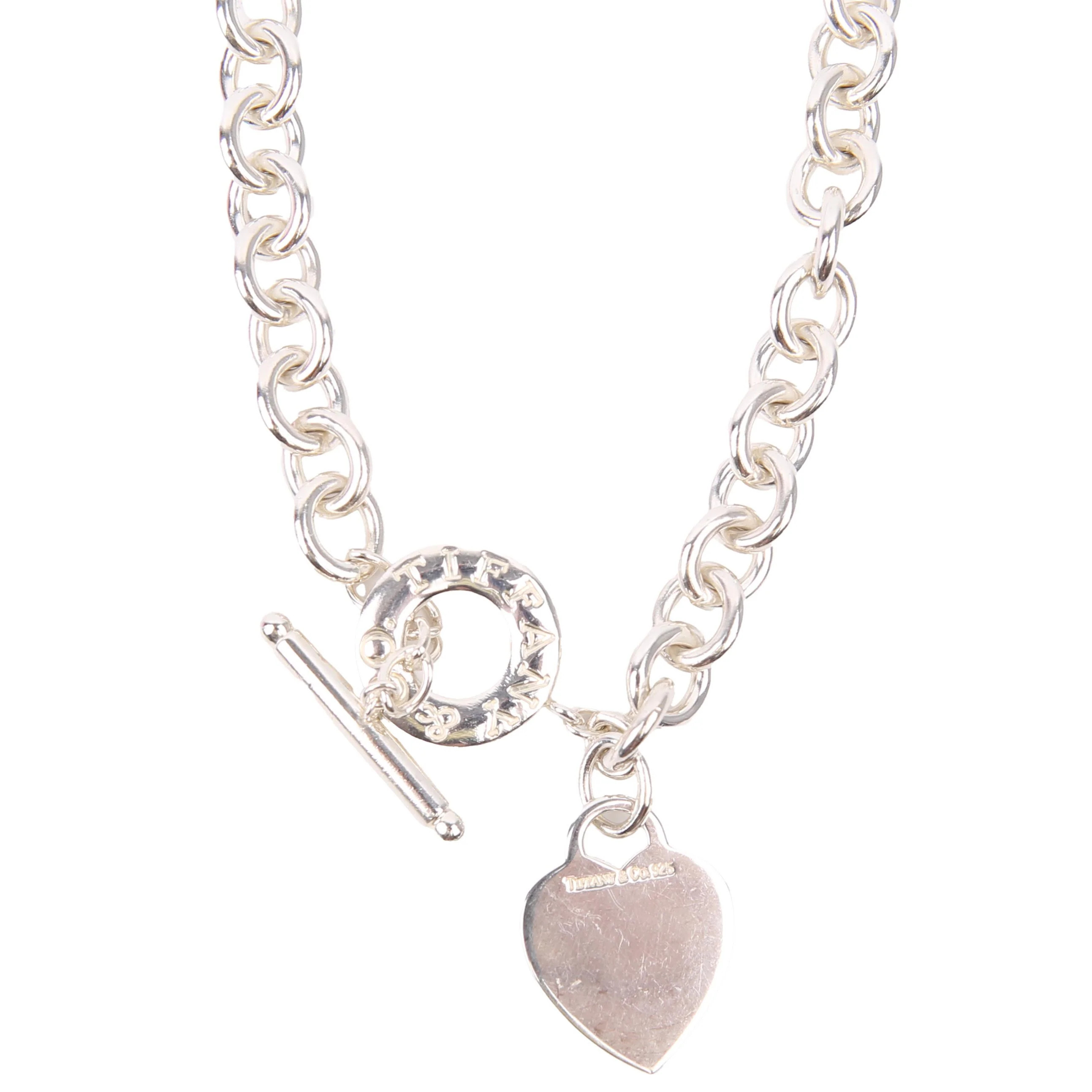 Heart Toggle Choker 925 Necklace Silver | Keeks Designer Handbags