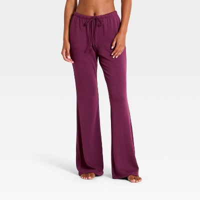 Women's PeachySoft Fleece Baby Flare Lounge Pants - Wild Fable™ Purple XL | Target