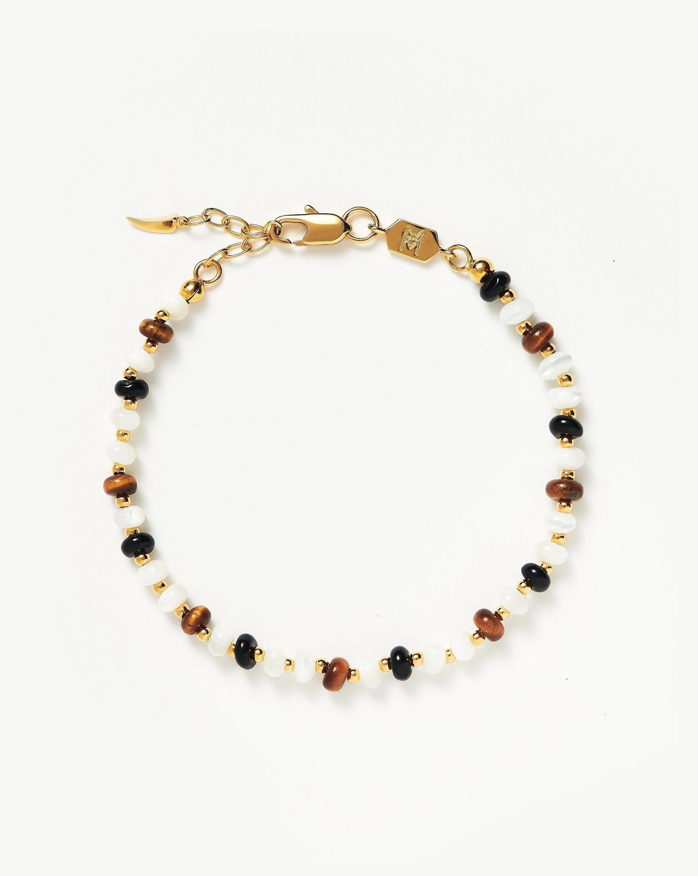 Savi Pearl & Gemstone Beaded Bracelet | 18ct Gold Plated/Multi | Missoma