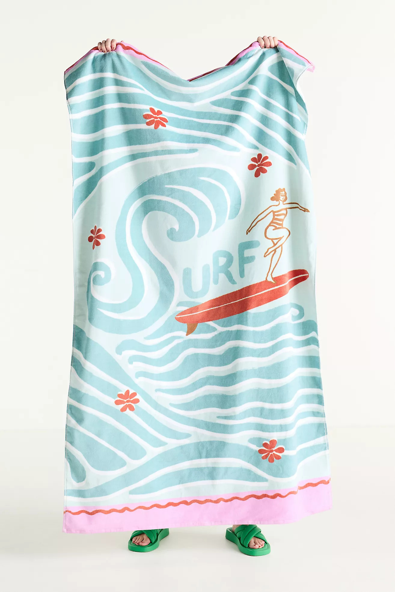 Summer Surf Cotton Printed Beach Towel | Anthropologie (US)