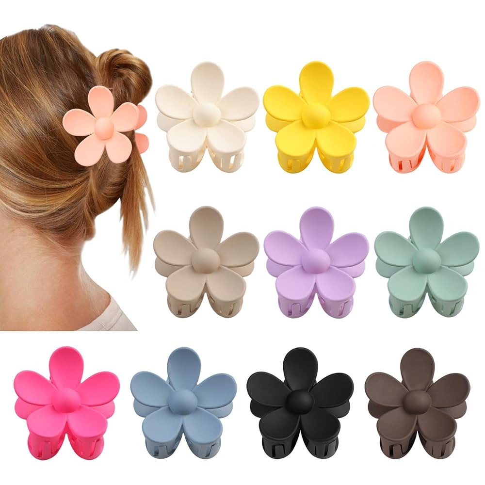 vivinin Flower Claw Clip 10 PCS Claw Clips, Hair Clips for Women Non Slip for Thick Hair Women Gi... | Amazon (US)