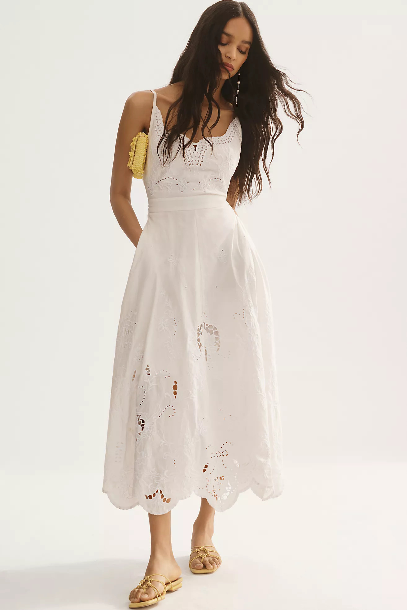 By Anthropologie Tie-Back Cutwork Dress | Anthropologie (US)