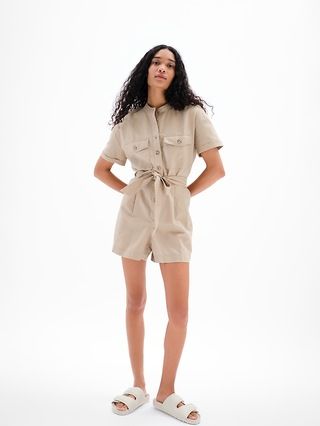 Linen-Cotton Romper | Gap (US)