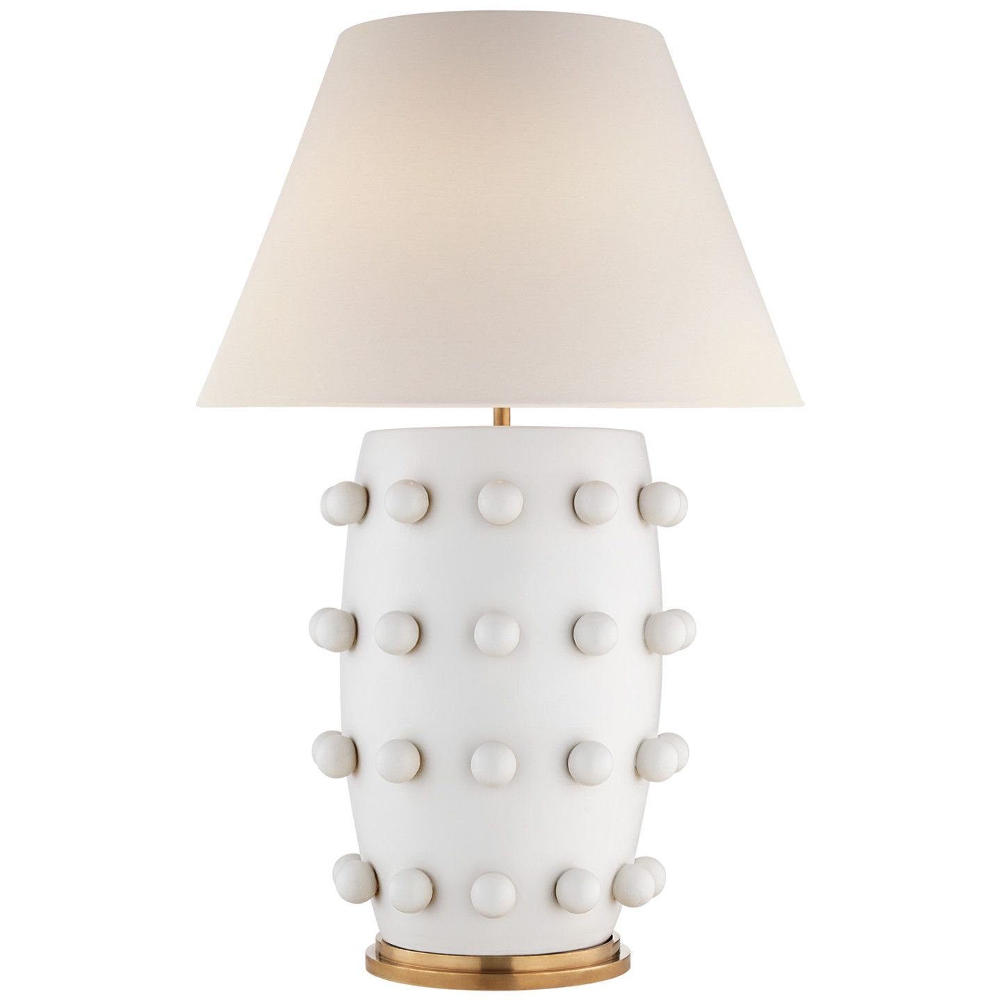 Linden Table Lamp in Plaster White with Linen Shade | Visual Comfort