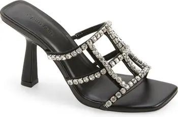 Sparkling crystals highlight the strappy design of this glamorous sandal.4" heel (size 8.5)Synthe... | Nordstrom