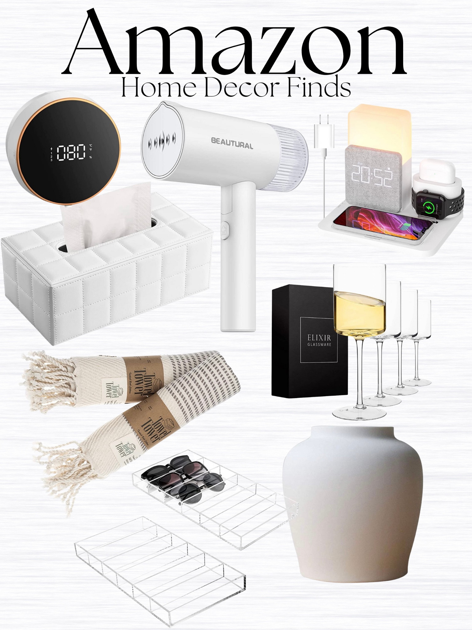 Amazon decor, home finds, steamer, decorative, wireless, Turkish towels, acrylic decor, tissue box cover

#LTKstyletip #LTKSeasonal #LTKhome