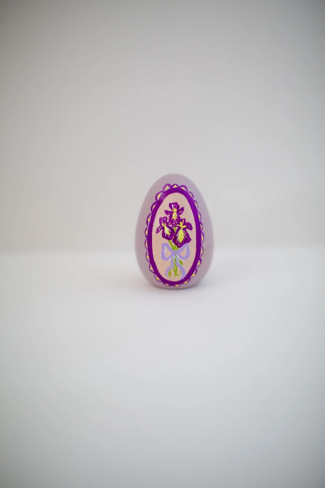 Heirloom Wooden Easter Eggs - Iris Flowers on Muted Lavender - 2.5" Smaller Size | Etsy (US)