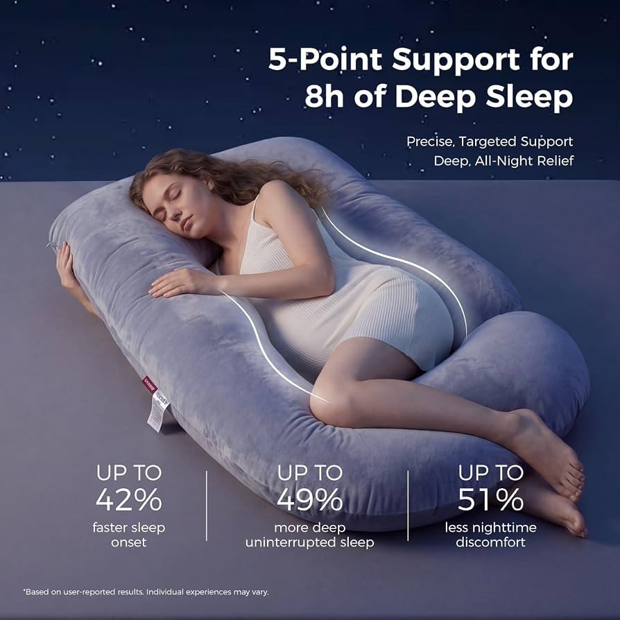 Momcozy Pregnancy Pillows for Sleeping, U Shaped Full Body Maternity Pillow with Removable Cover ... | Amazon (US)
